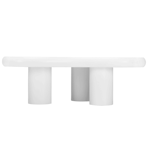 Mesa de centro irregular em forma de nuvem 97x67x32cm - MDF com almofadas de feltro, superfície lacada - Creativa