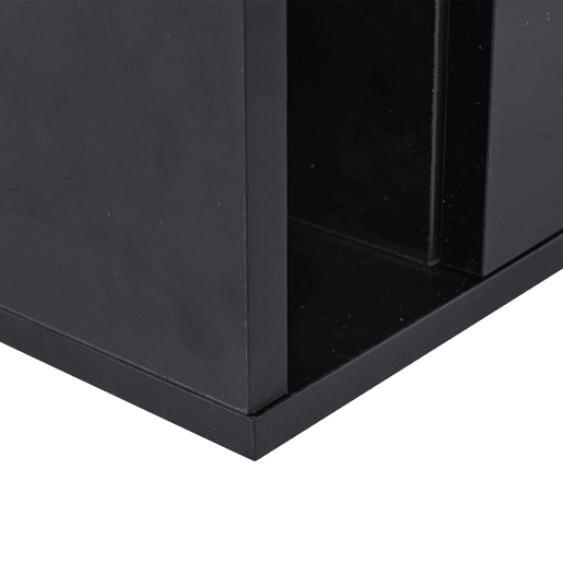 Mesa de café retangular - 16 cores LED, 2 gavetas grandes, design de 2 camadas - Preto