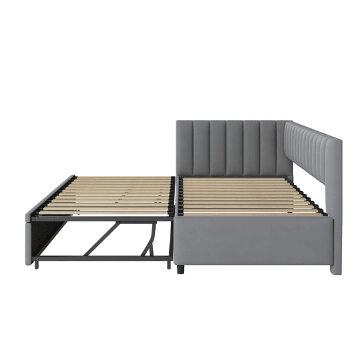 Sofá-cama multifuncional 90180*200 cm - Design compacto, cama extraível, estofado em veludo - Cinza