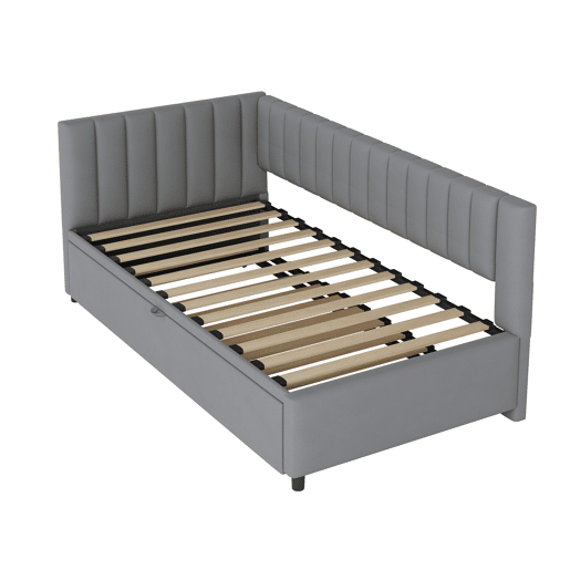 Sofá-cama multifuncional 90180*200 cm - Design compacto, cama extraível, estofado em veludo - Cinza
