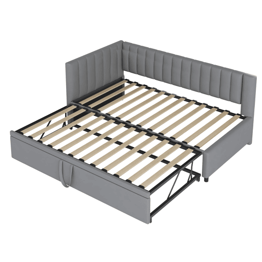 Sofá-cama multifuncional 90180*200 cm - Design compacto, cama extraível, estofado em veludo - Cinza