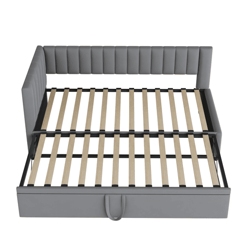 Sofá-cama multifuncional 90180*200 cm - Design compacto, cama extraível, estofado em veludo - Cinza