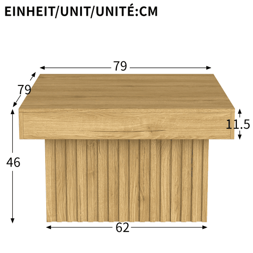 Mesa de centro quadrada de mdf,natural Mesa de centro quadrada de mdf,natural