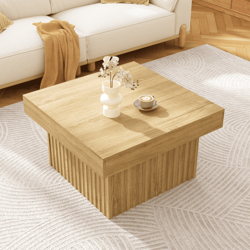 Mesa de centro quadrada de mdf,natural Mesa de centro quadrada de mdf,natural
