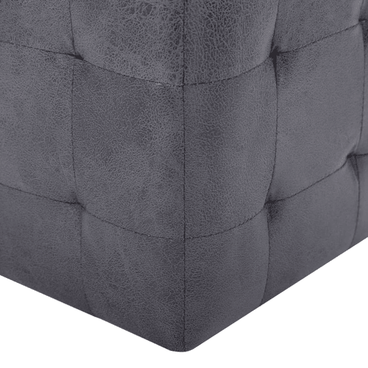 Lote de 2 Mesas De Cabeceira - Mesinhas De Cabeceira 30x30x30 cm camurça artificial cinzento