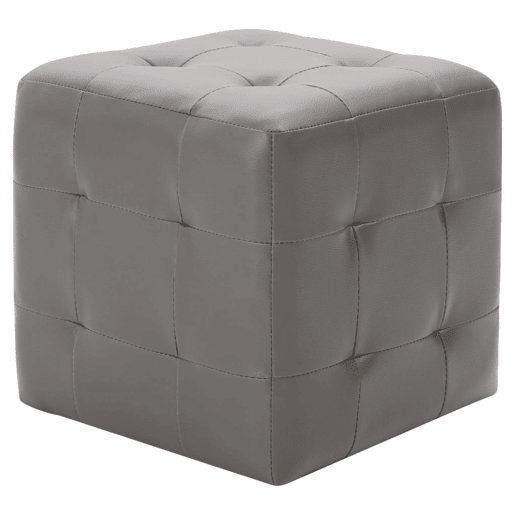 Lote de 2 Mesas De Cabeceira - Mesinhas De Cabeceira 30x30x30 cm couro artificial cinzento