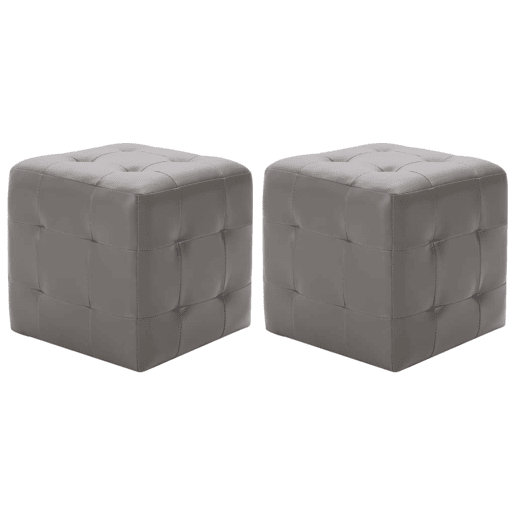 Lote de 2 Mesas De Cabeceira - Mesinhas De Cabeceira 30x30x30 cm couro artificial cinzento