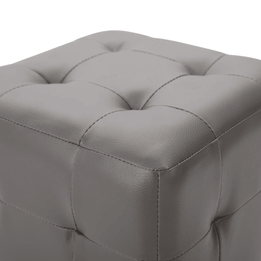 Lote de 2 Mesas De Cabeceira - Mesinhas De Cabeceira 30x30x30 cm couro artificial cinzento