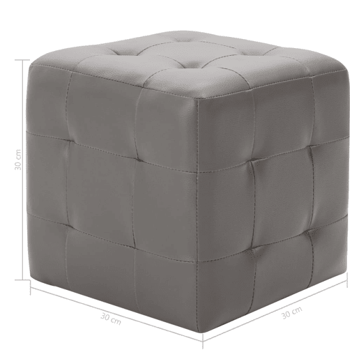 Lote de 2 Mesas De Cabeceira - Mesinhas De Cabeceira 30x30x30 cm couro artificial cinzento