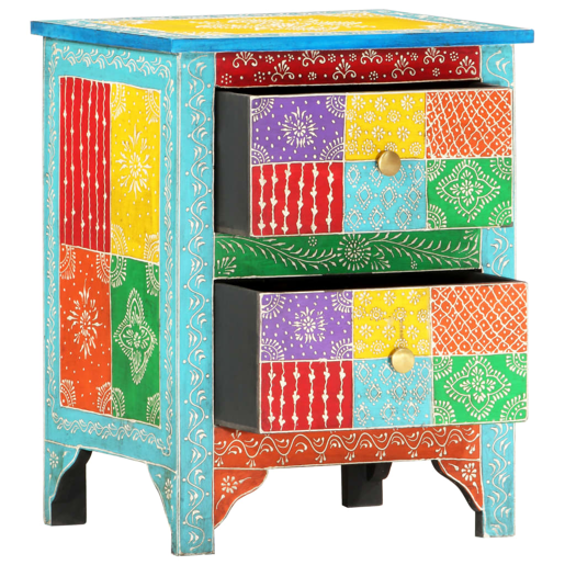 Mesa De Cabeceira - Mesinha De Cabeceira pintada à mão 40x30x50 cm mangueira maciça