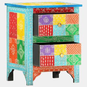 Mesa De Cabeceira - Mesinha De Cabeceira pintada à mão 40x30x50 cm mangueira maciça