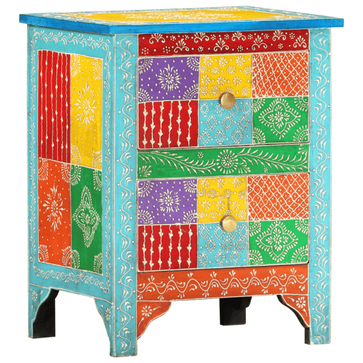 Mesa De Cabeceira - Mesinha De Cabeceira pintada à mão 40x30x50 cm mangueira maciça