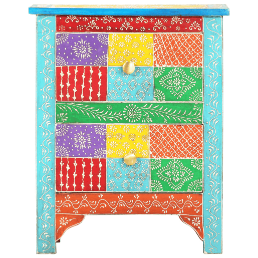 Mesa De Cabeceira - Mesinha De Cabeceira pintada à mão 40x30x50 cm mangueira maciça