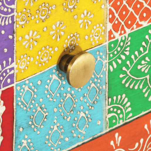 Mesa De Cabeceira - Mesinha De Cabeceira pintada à mão 40x30x50 cm mangueira maciça