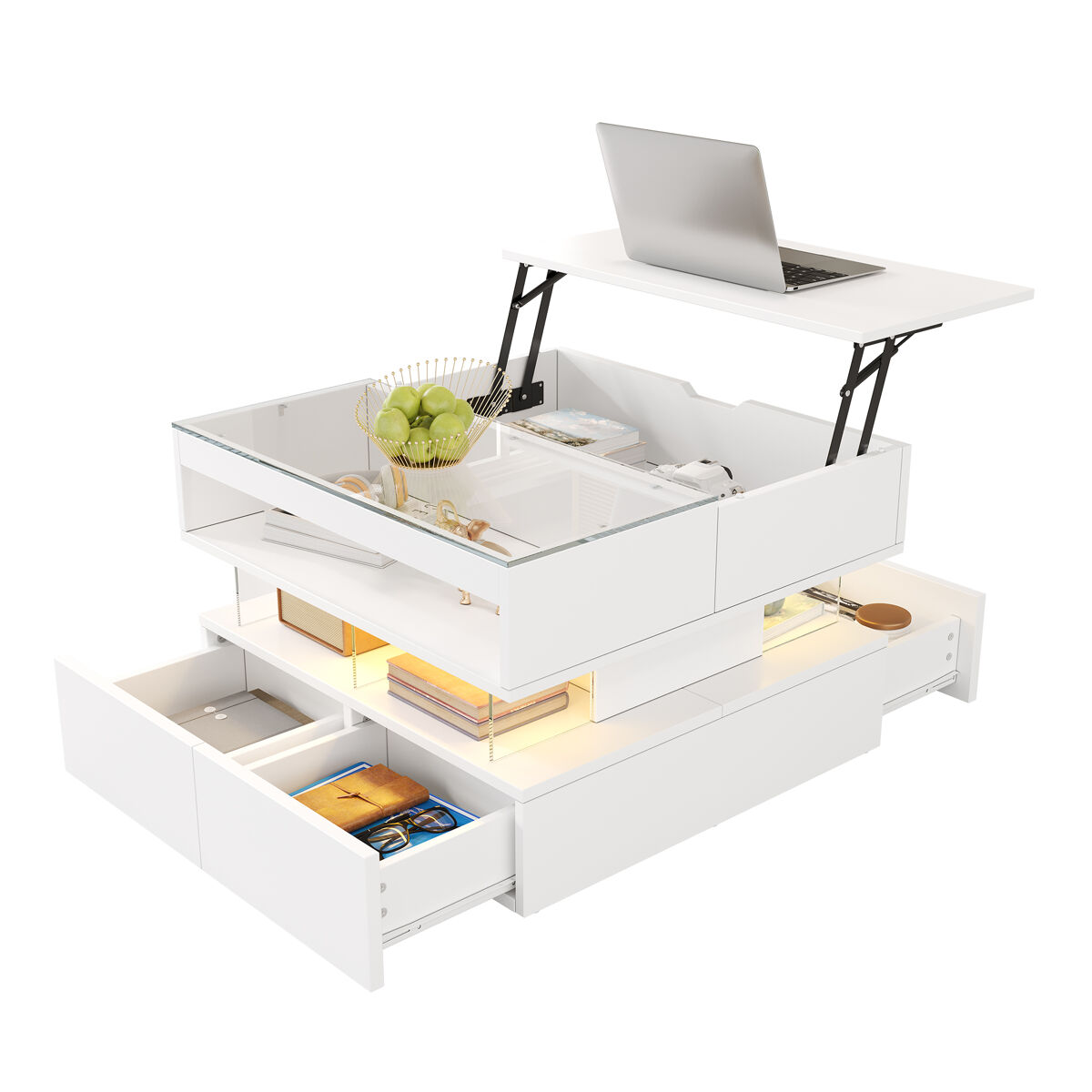 Mesa de centro elevable de panel de partículas