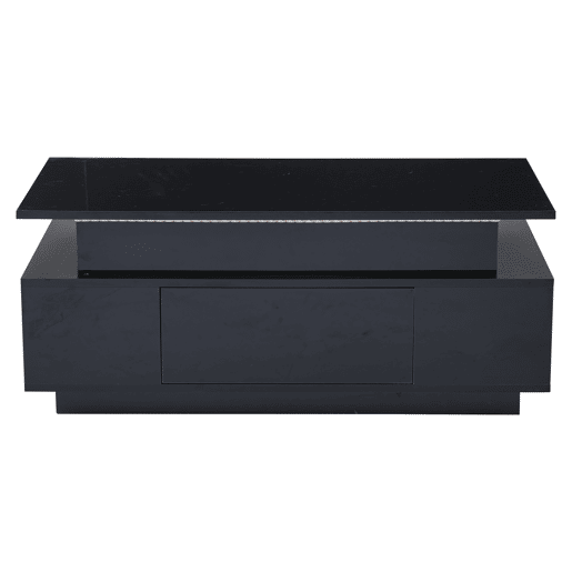Mesa de centro 96x45x40 cm - Mesa de café elevável com arrumação oculta e gaveta - Preto Mesa de centro 96x45x40 cm - Mesa de café elevável com arrumação oculta e gaveta - Preto
