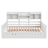 Sofá-cama extensível 90200 cm - Com cama extraível 90190 cm, com compartimento de arrumação e estrado, cama multifuncional em pinho, cama individual, Branco