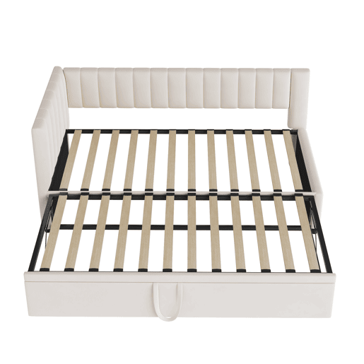 Sofá-cama multifuncional 90180*200 cm - Cama extensível, design compacto, para crianças e hóspedes - Bege