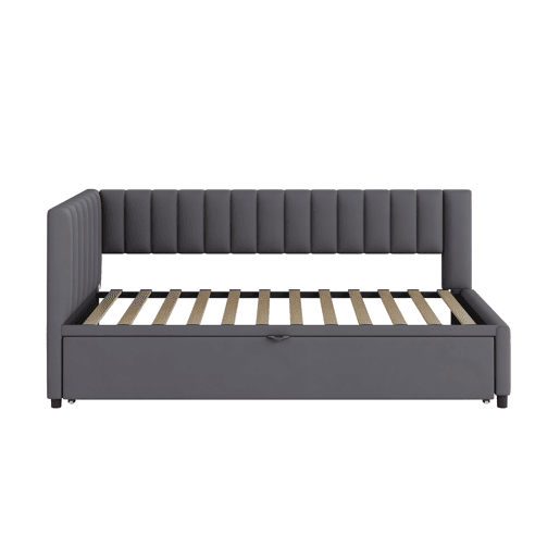 Sofá-cama multifuncional 90180*200 cm - Com cama extraível, design compacto, estofado em veludo - Cinza