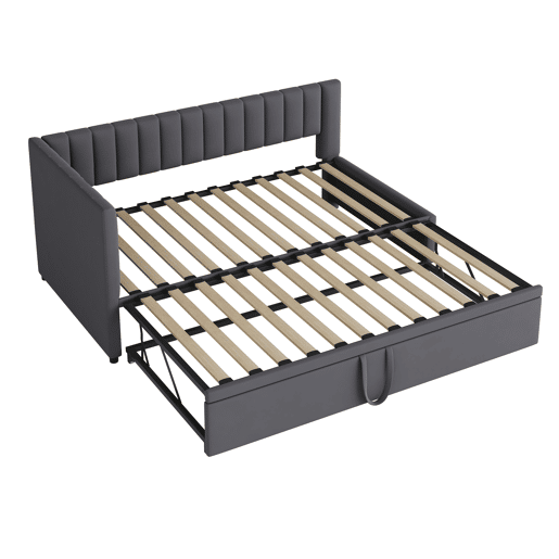 Sofá-cama multifuncional 90180*200 cm - Com cama extraível, design compacto, estofado em veludo - Cinza