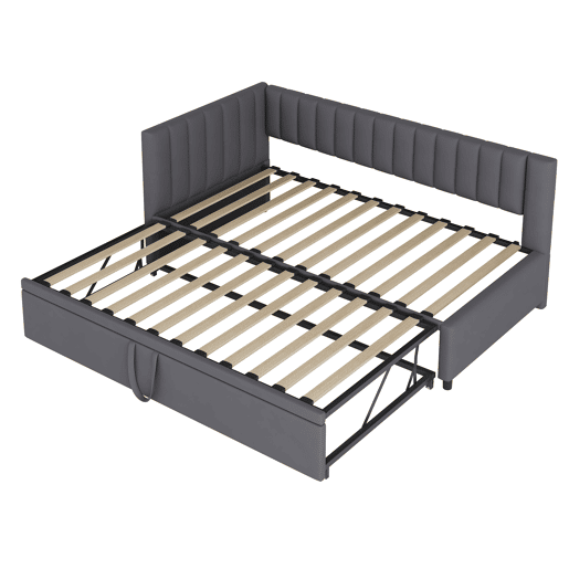 Sofá-cama multifuncional 90180*200 cm - Com cama extraível, design compacto, estofado em veludo - Cinza