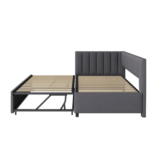 Sofá-cama multifuncional 90180*200 cm - Com cama extraível, design compacto, estofado em veludo - Cinza
