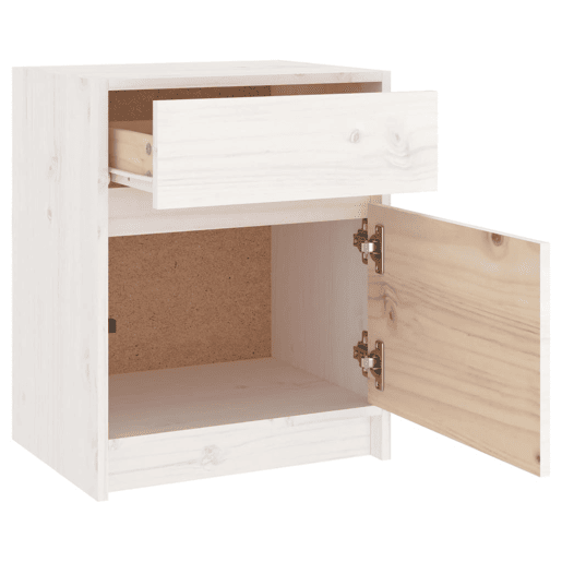 Mesa De Cabeceira - Mesinha De Cabeceira 40x31x50 cm madeira de pinho maciça branco