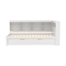 Sofá-cama 90x200 - Cama extensível 90x190 com USB e vários compartimentos - Branco