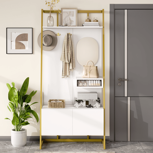 Móvel de entrada de mdf com sapateira,branco
