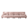 Sofá modular de 4 lugares - Sofá-cama confortável com assento profundo - Chenille Rosa