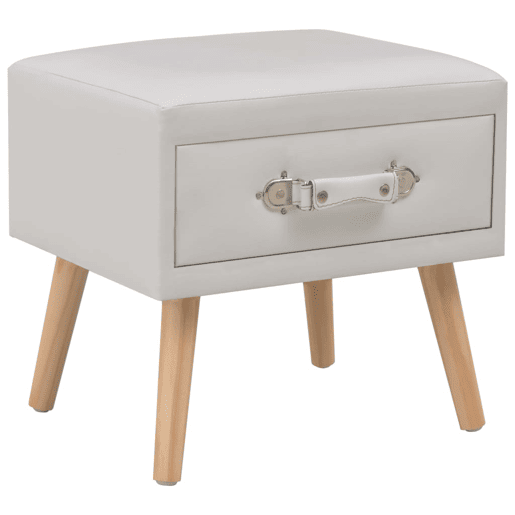 Lote de 2 Mesas De Cabeceira - Mesinhas De Cabeceira 40x35x40 cm couro artificial branco