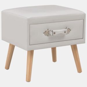 Lote de 2 Mesas De Cabeceira - Mesinhas De Cabeceira 40x35x40 cm couro artificial branco