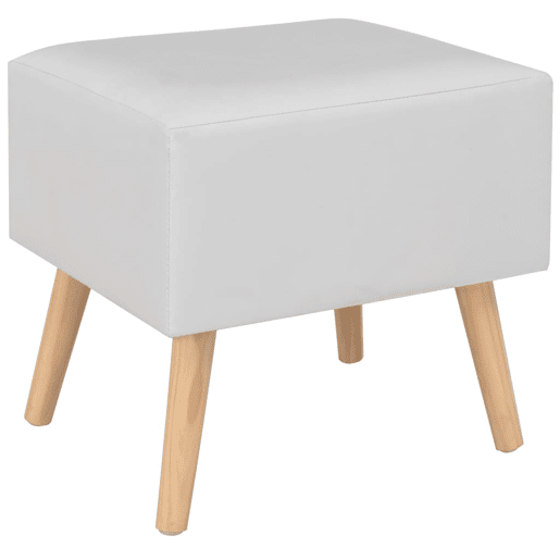 Lote de 2 Mesas De Cabeceira - Mesinhas De Cabeceira 40x35x40 cm couro artificial branco