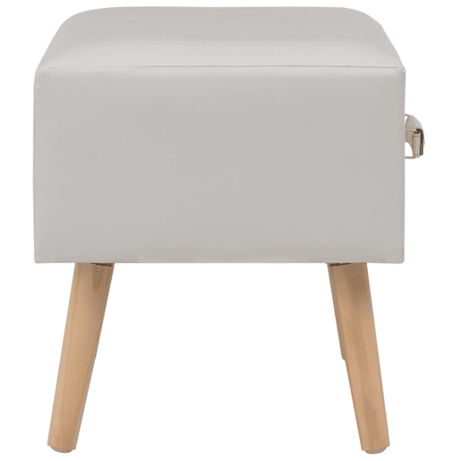 Lote de 2 Mesas De Cabeceira - Mesinhas De Cabeceira 40x35x40 cm couro artificial branco