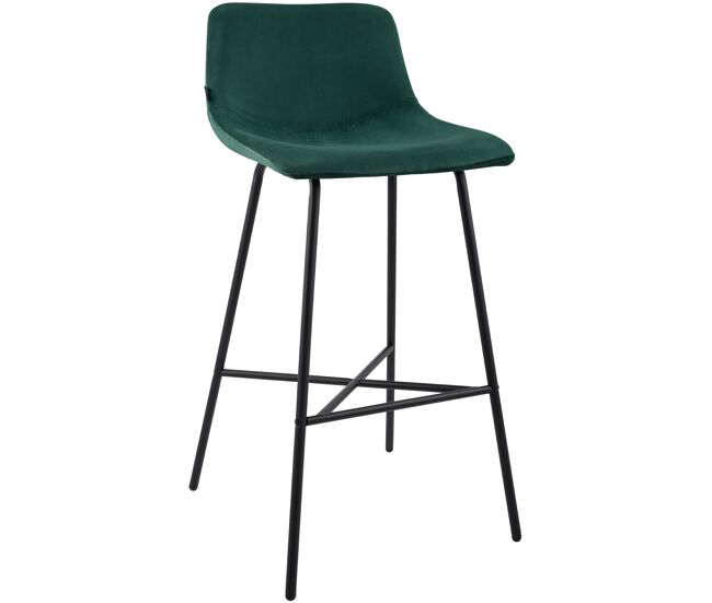 Taburete de bar altona terciopelo verde 49x44x98 cm
