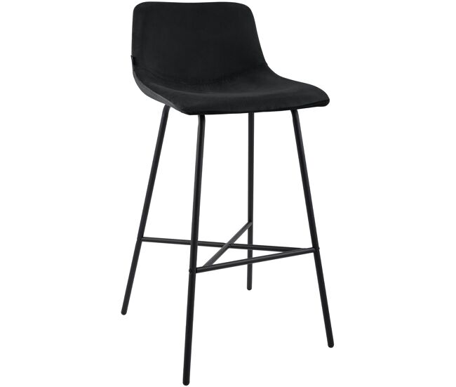 Taburete de bar altona terciopelo negro 49x44x98 cm