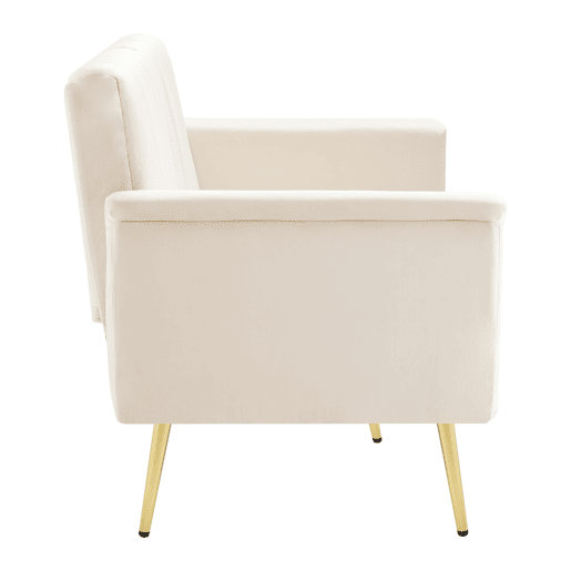 Sofá-cama dobrável moderno de 2 lugares - com função de cama, com pés auxiliares, tecido de veludo - Bege