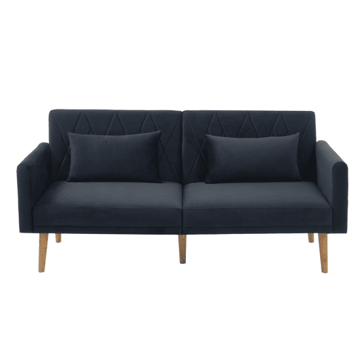 Sofá pequeno, sofá de dois lugares - sofá-cama com função de descanso - preto