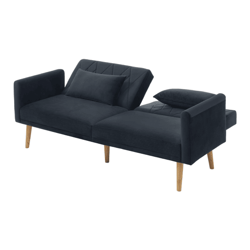 Sofá pequeno, sofá de dois lugares - sofá-cama com função de descanso - preto