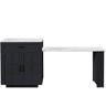 Mesa de bar extensível 133-202×70×93,5 cm - com duas gavetas e quatro prateleiras, mesa de cozinha extensível para 2-6 pessoas - Preto