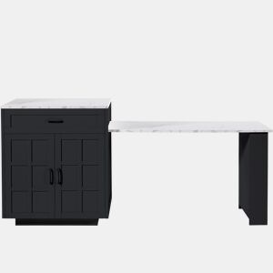 Mesa de bar extensível 133-202×70×93,5 cm - com duas gavetas e quatro prateleiras, mesa de cozinha extensível para 2-6 pessoas - Preto