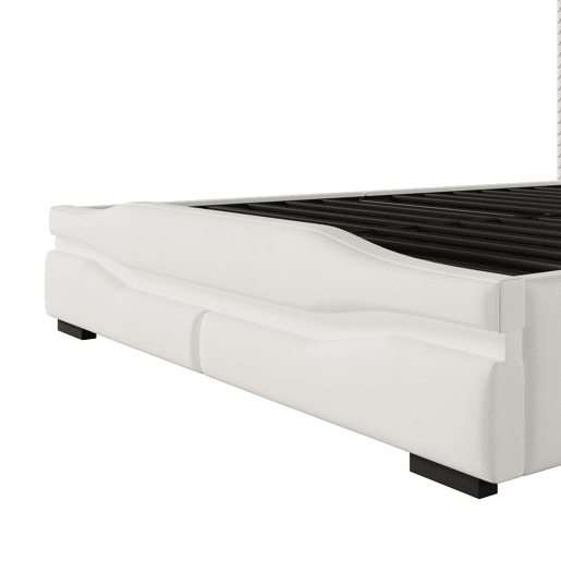 Cama Polsterbett 160x200cm - com função de carregamento USB, luz ambiente controlada por comando remoto, cabeceira com arrumação, cama hidráulica, sem colchão, com luzes LED - Cinza
