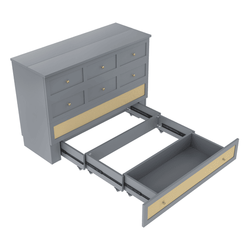 Cama rebatível 140x200 cm - móvel, gavetas na base, prateleira na cabeceira, USB e tomada, cama plataforma convertível, sem colchão - cinza