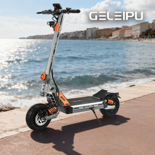 GELEIPU GT EVO Trotinete Eléctrica - Motor 1600W*2 Bateria 60V36AH Pneus 11 Polegadas - Cinza