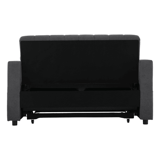 Sofá multifuncional moderno de 2 lugares - Sofá-cama com encosto ajustável, porta-copos e almofadas - Cinza