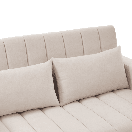 Sofá multifuncional moderno - Sofá-cama com função de descanso, encosto ajustável, com porta-copos e almofadas - Bege