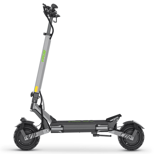 Trotinete Elétrica VIPCOO VC-VS6 PRO - Motor 1200W*2 Bateria 52V20.8Ah Pneus de 10 Polegadas Dobrável Travão Mecânico de Disco Seguro - Cinza