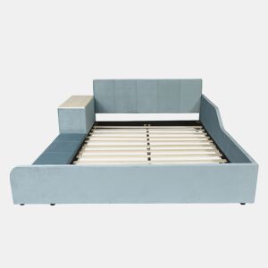 Cama individual 140x200cm - com secretária infantil e banco - azul