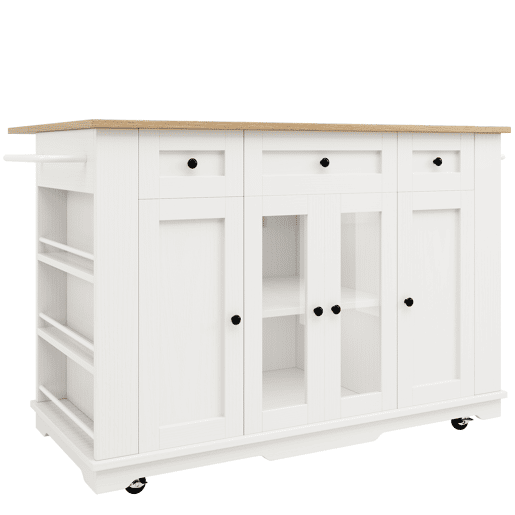 Ilha de cozinha - divisórias removíveis - com bancada - Branco