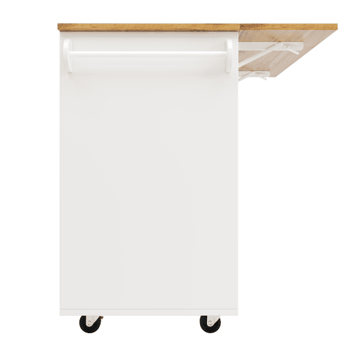 Ilha de cozinha moderna - Armário de cozinha - Móvel buffet - Carrinho de cozinha com acabamento em madeira - Mesa multifuncional com arrumação - Carrinho de cozinha com prateleiras para snacks e armários com função extensível - Branco